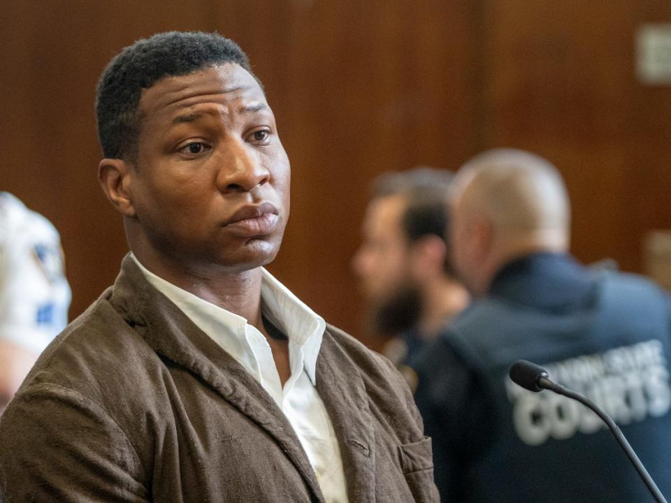 Jonathan Majors, Marvel star and domestic violence defendant, in Manhattan Criminal Court on June 20, 2023.