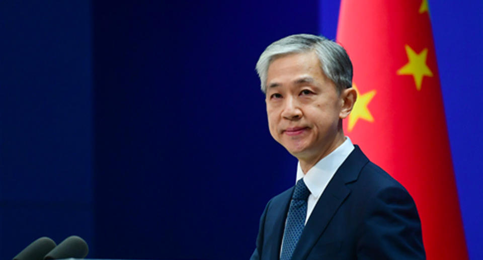 Wang Wenbin, a spokesperson for China's Foreign Ministry, is pictured.