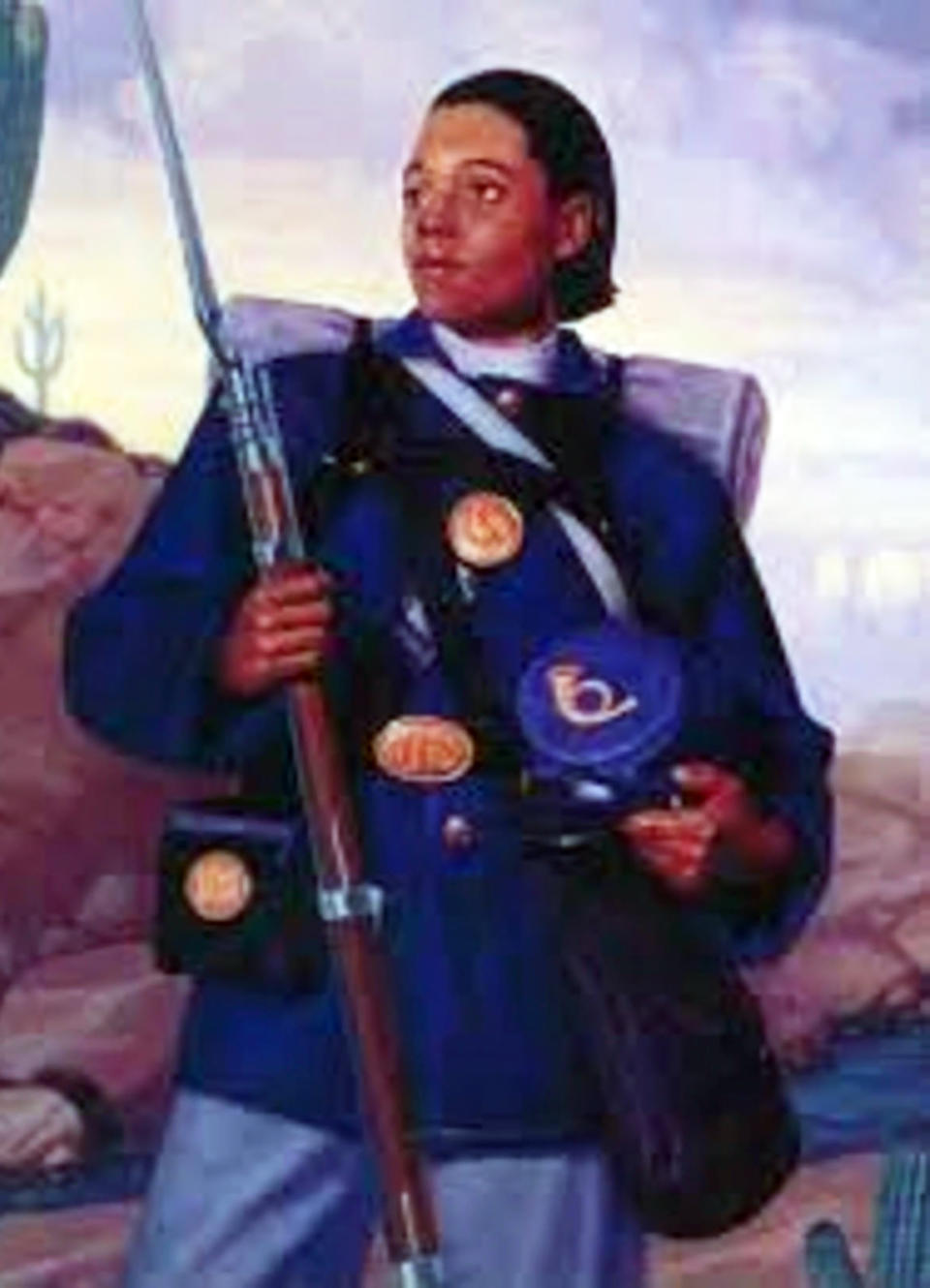 Cathay Williams enlisted in the Army using the name William Cathay on Nov. 15, 1866. An Army surgeon examined Cathay and determined the recruit was fit for duty, thus sealing her fate in history as the first documented black woman to enlist in the Army even though U.S. Army regulations forbade the enlistment of women. She was assigned to the 38th U.S. Infantry during the Civil War and traveled throughout the West with her unit. (Alamy Stock Photo)