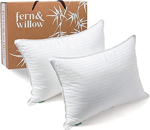 Fern and Willow - Juego de 2 almohadas de relleno de gel refrigerante alternativo al plumón