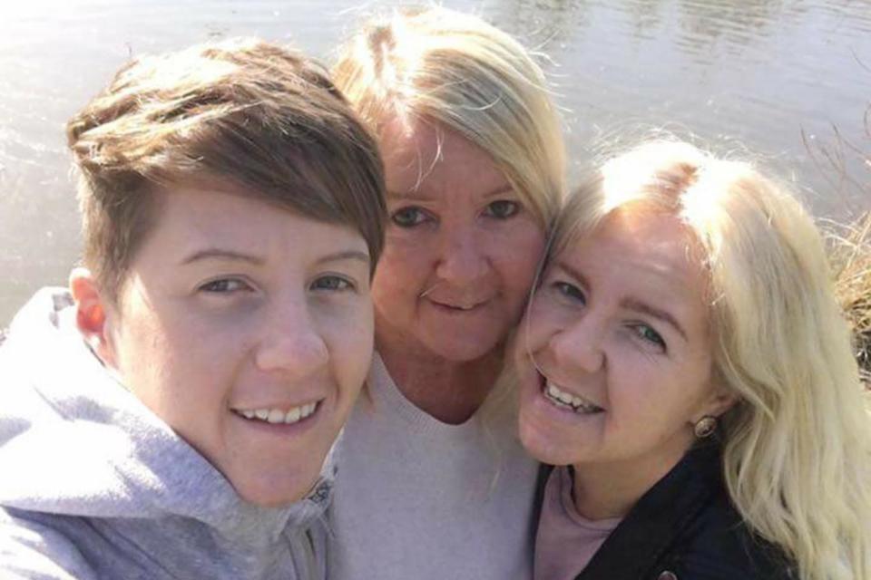 Cassie Hayes, left, with her mother Tracy, centre, and sister Nadine, right (Picture: PA)