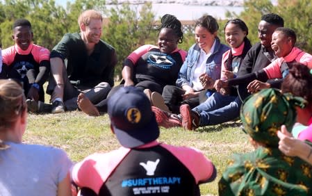 Britain's Prince Harry and his wife Meghan visit South Africa