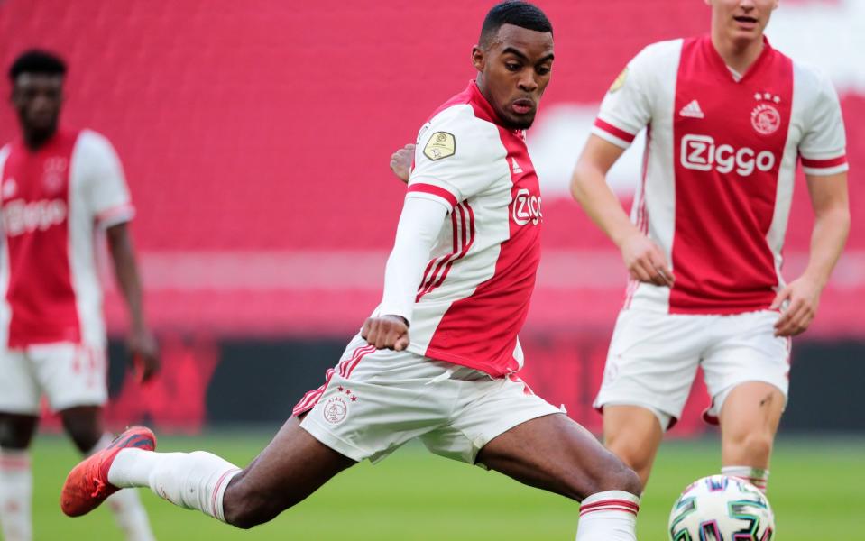 Ryan Gravenberch of Ajax during the Dutch Eredivisie match between Ajax v SC Heerenveen at the Johan Cruijff Arena on October 18, 2020 - Soccrates/Getty Images