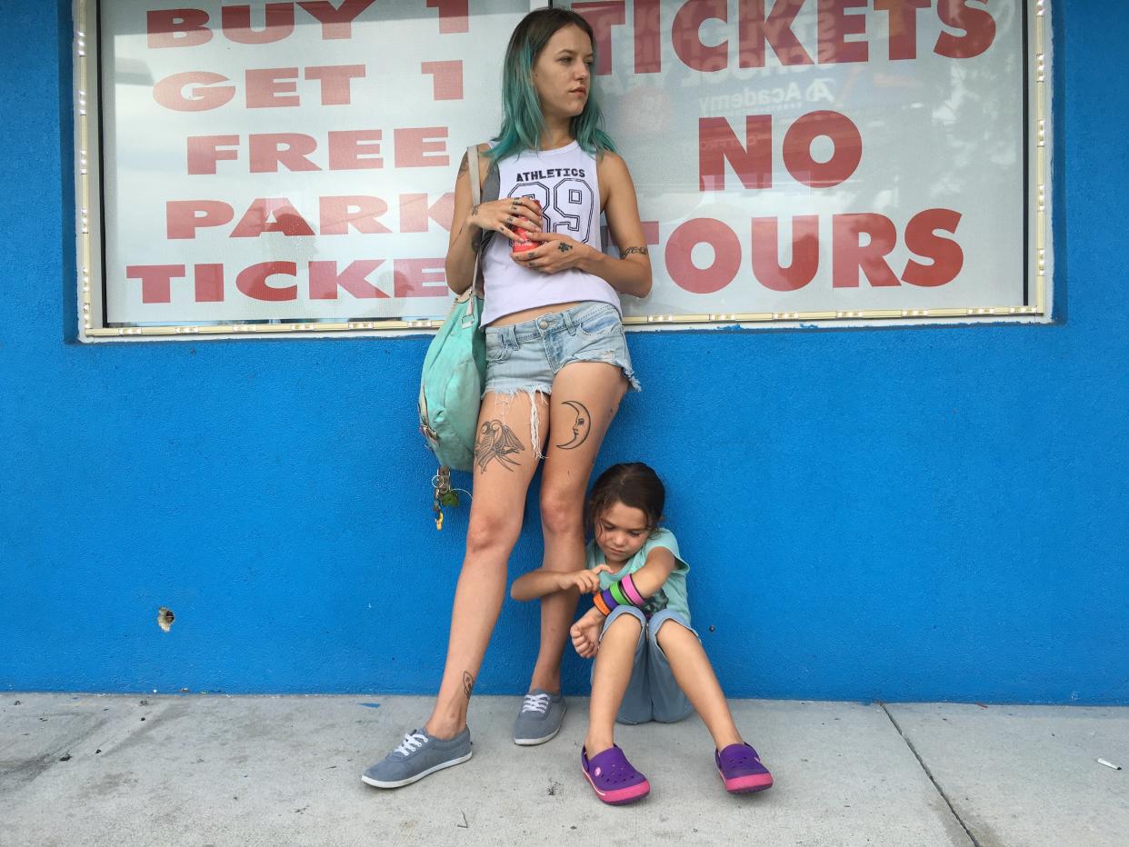 Bria Vinaite and Brooklynn Prince star in "The Florida Project." (Photo: A24)