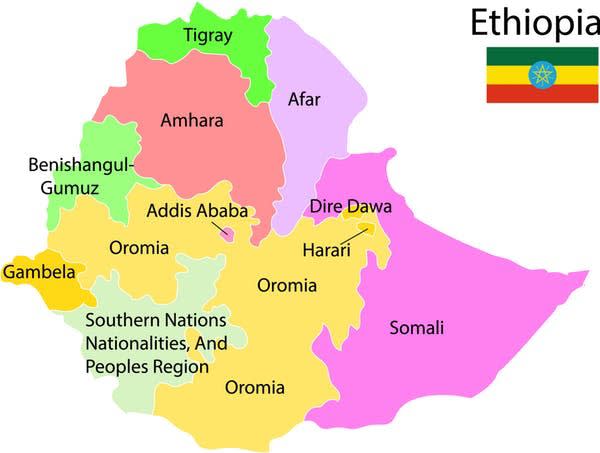 Ethiopia ethnic map