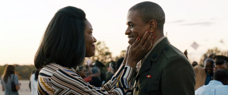 Gabrielle Union and Jeremy Pope in <em>The Inspection</em>