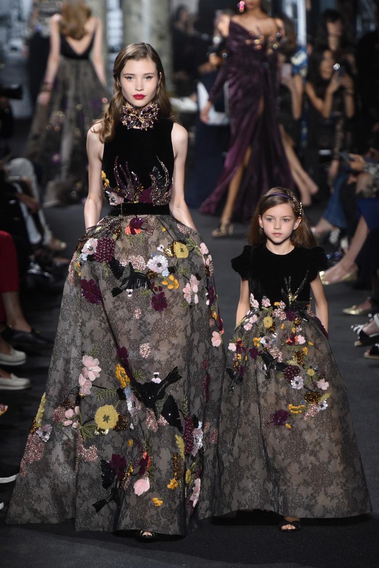 Mommy and me looks on the runway at the Elie Saab Fall 2016 Couture show. (Photo: Getty Images)