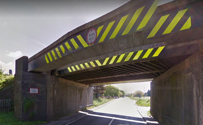 The Watling Street bridge on the A5 in Hinckley, Leicestershire was struck 25 times in the last year. (Google Maps)