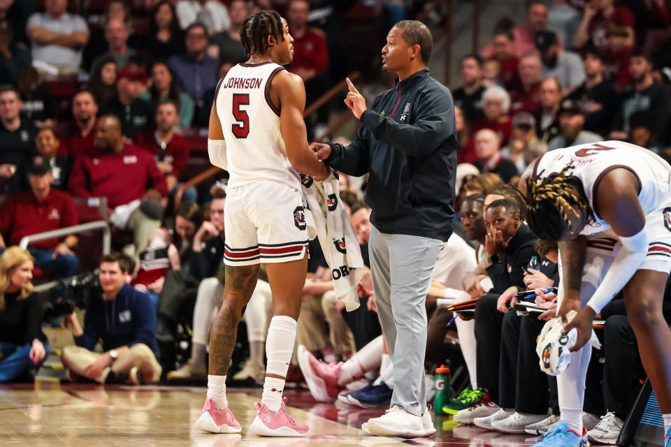 Under coach Lamont Paris, right, South Carolina is 21-4 this season and 9-3 in the SEC, putting him in the running for national coach of the year honors.