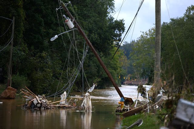 <p>Melissa Sue Gerrits/Getty Images</p> The aftermath of Hurricane Helene in Asheville, North Carolina