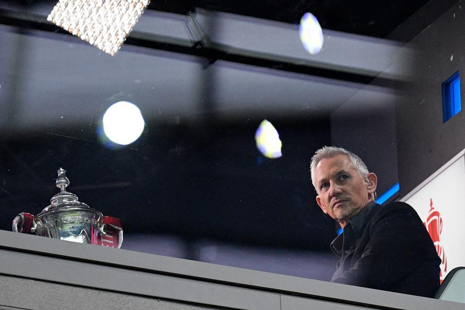 Lineker is seen back in the studio at the Etihad (AFP/Getty)