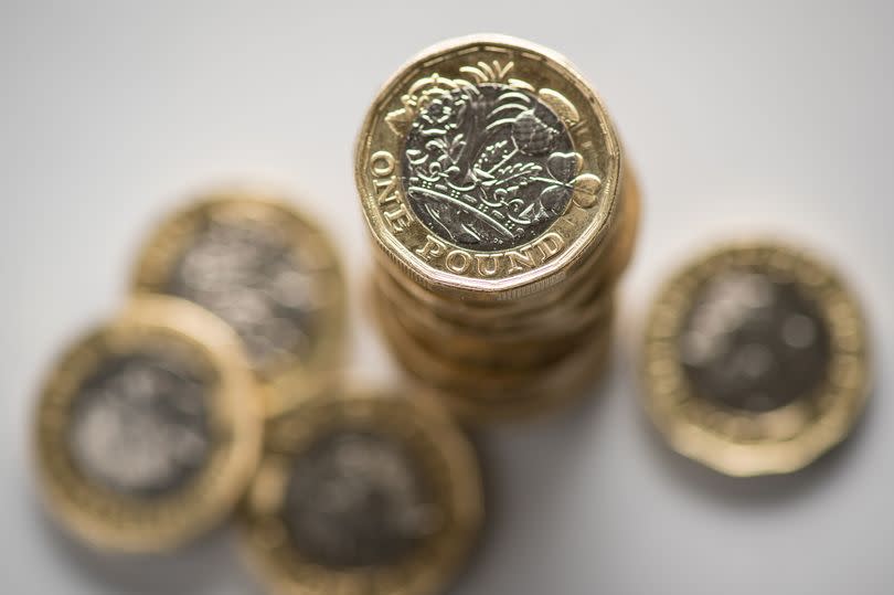 Pile of pound coins