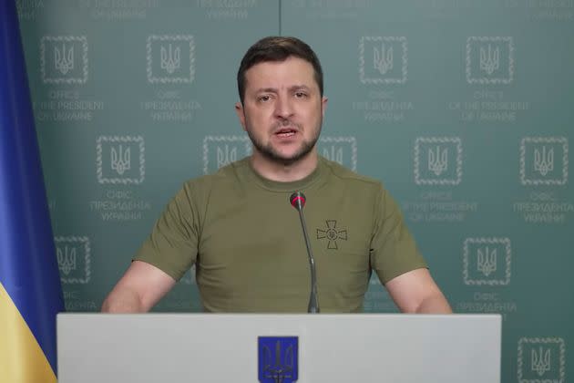 Ukrainian President Volodymyr Zelenskyy dismissed fears Wednesday that Russian President Vladimir Putin would start a nuclear war if the West got involved in halting the war in Ukraine. (Photo: Ukrainian Presidential Press Office via Associated Press)