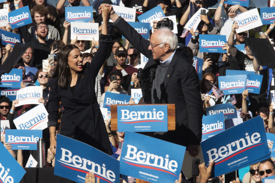 Bernie Sanders with Alexandria Ocasio-Cortez