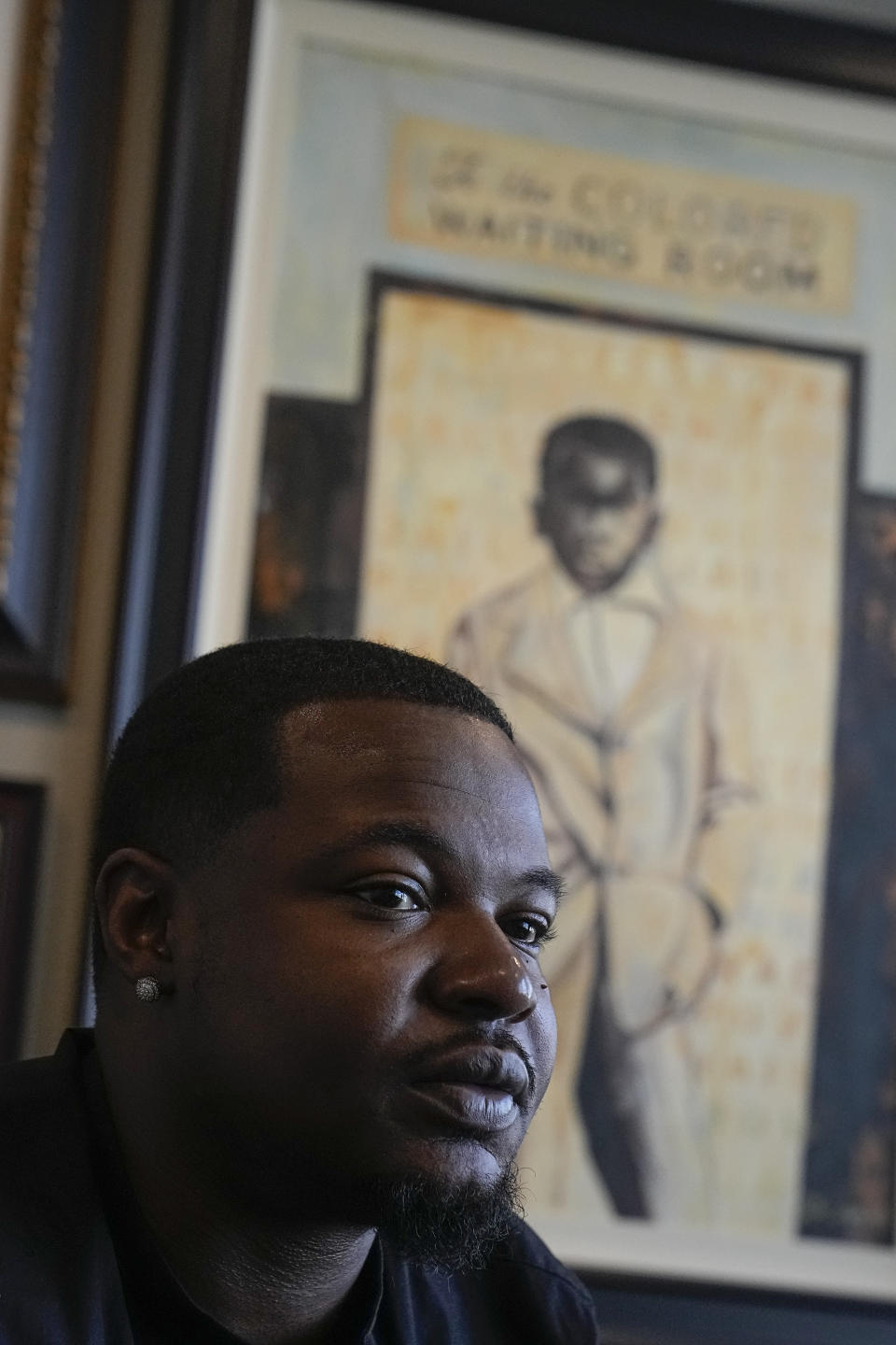 Randal Quran Reid speaks at his attorny's office Wednesday, Sept. 20, 2023. Reid says the use of facial recognition technology by a sheriff's detective in Louisiana led to his arrest for crimes he did not commit. (AP Photo/John Bazemore)