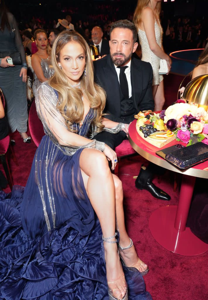 los angeles, california february 05 l r jennifer lopez and ben affleck attend the 65th grammy awards at cryptocom arena on february 05, 2023 in los angeles, california photo by kevin mazurgetty images for the recording academy