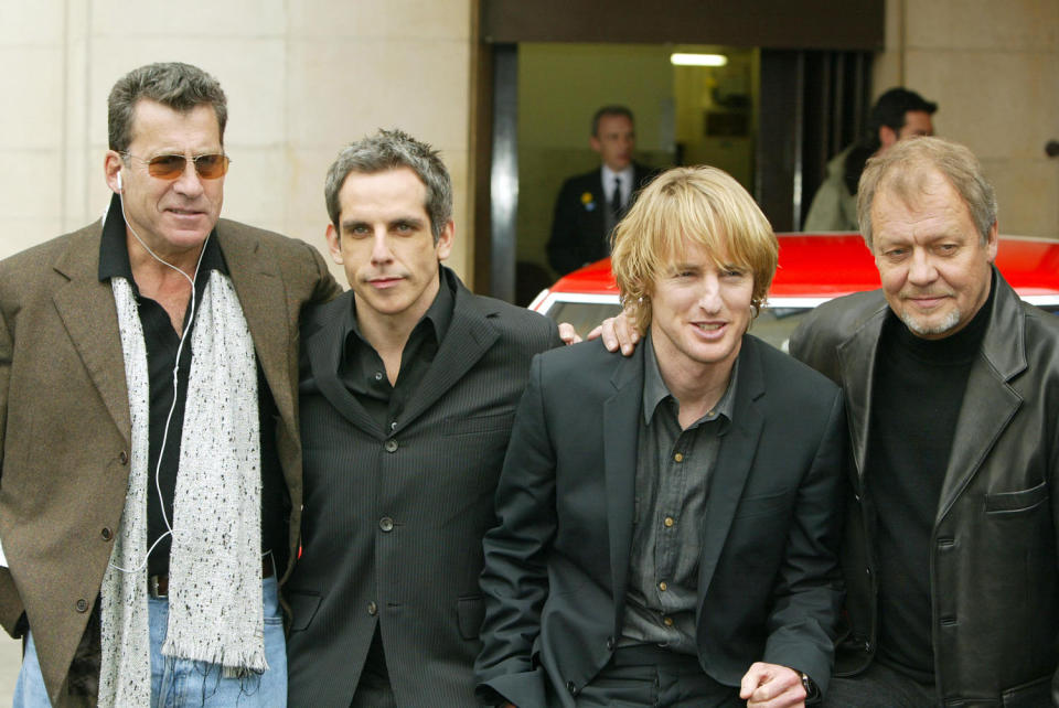 From left, Paul Michael Glaser, Ben Stiller, Owen Wilson and David Soul, at the the U.K. premiere of the movie 