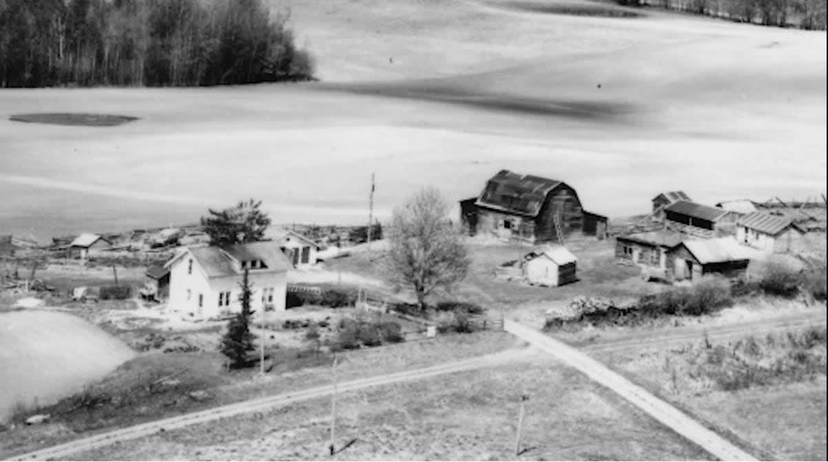 The homestead in Campsie, Alta., where the Beaver family settled after moving from Oklahoma. Some of the buildings are still standing today.  (Submitted by Deborah Beaver - image credit)