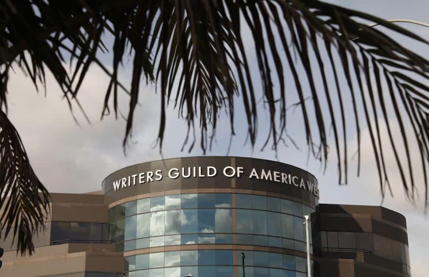 LOS ANGELES, CA - MARCH 28, 2019 Building at 7000 West 3rd Street in the Fairfax area of Los Angeles where the Writers Guild of America West is located on March 28, 2019. There is a dispute between the Writers Guild of America and the Assn. of Talent Agents. (Al Seib / Los Angeles Times)