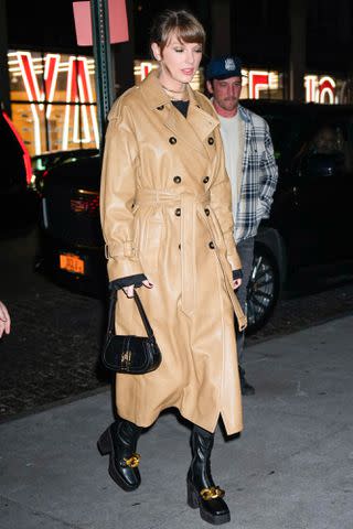 <p>Gotham/GC Images</p> Taylor Swift and Miles Teller on Dec. 12, 2023 in New York City.