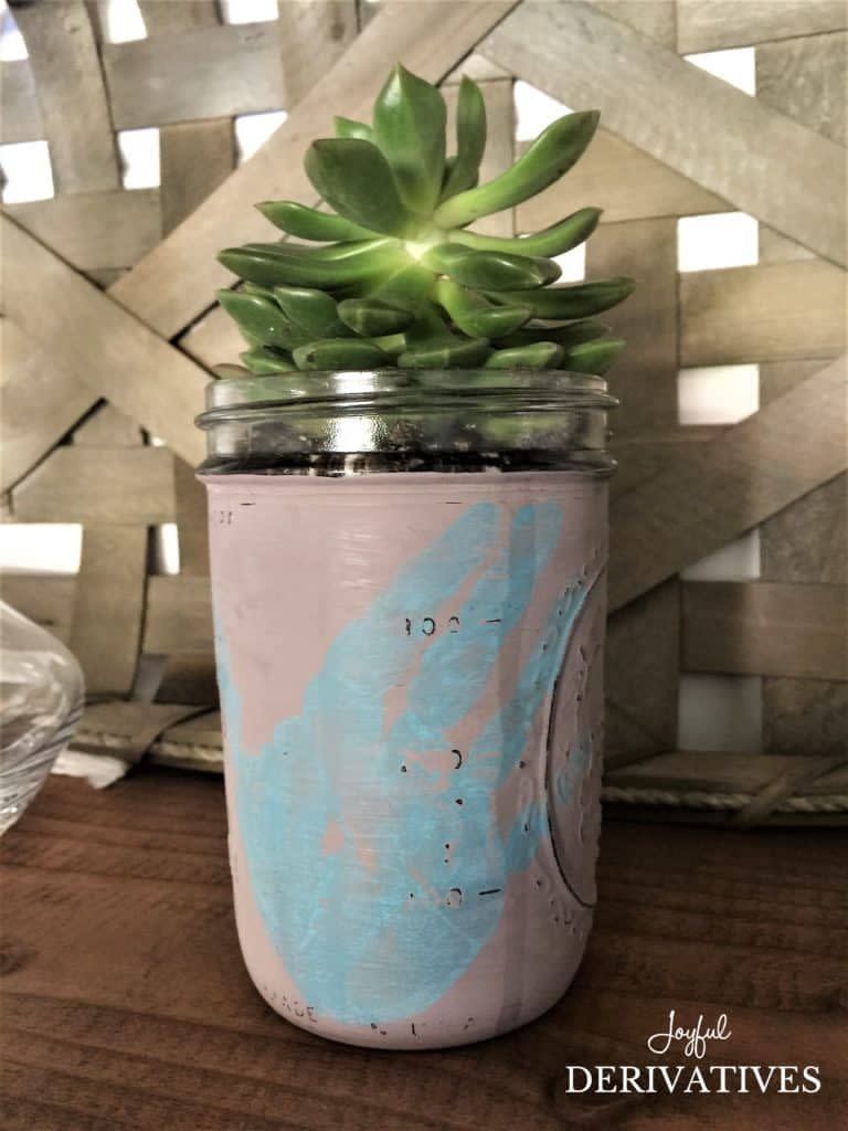 fathers day mason jar succulent