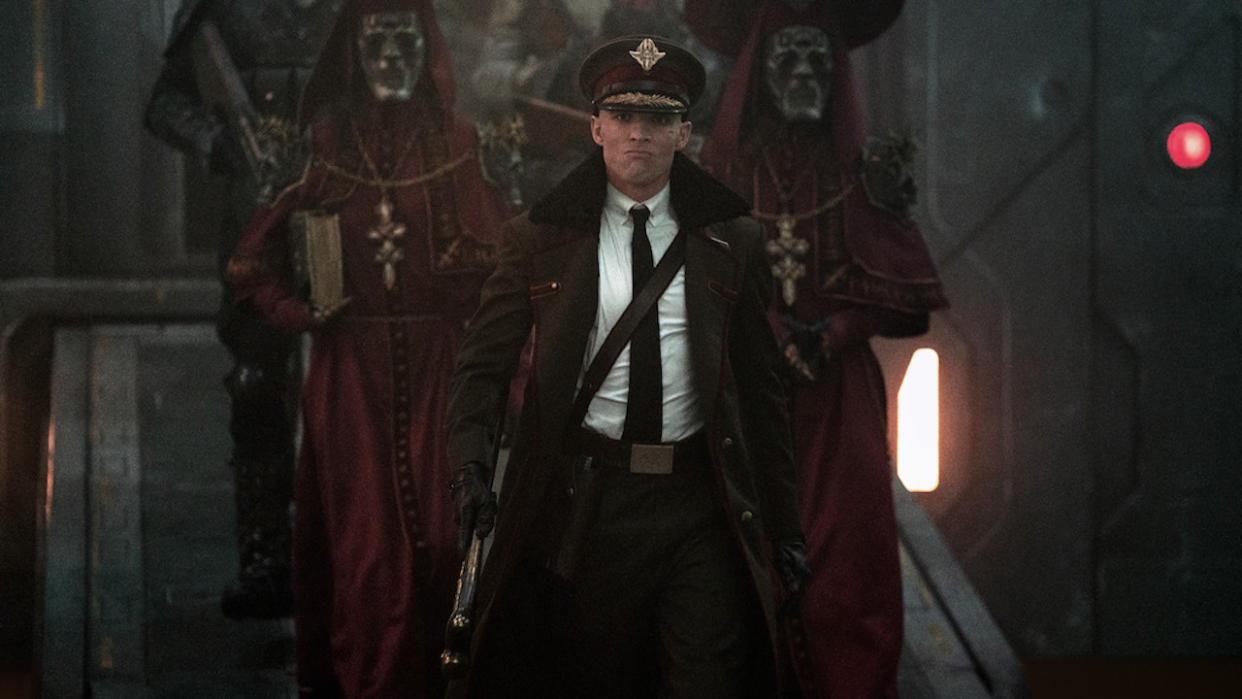  Ed Skrein as Admiral Atticus Noble in Rebel Moon. 