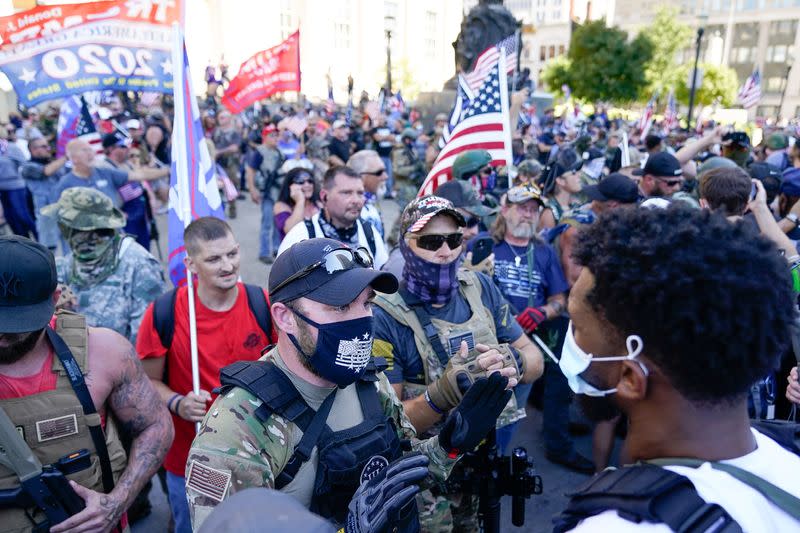 Far-right activist confront Black Lives Matter activists in Louisville