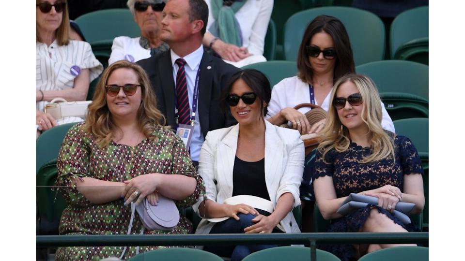 Meghan Markle with Lindsay Jill Roth & Genevieve Hillis at Wimbledon