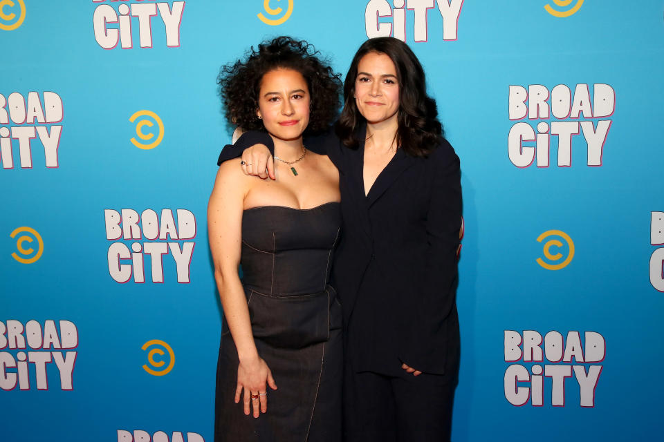 NEW YORK, NY - JANUARY 22:  Ilana Glazer and Abbi Jacobson attend Comedy Central's 'Broad City' season five premiere party at Stage 48 on January 22, 2019 in New York City.  (Photo by Astrid Stawiarz/Getty Images for Comedy Central)