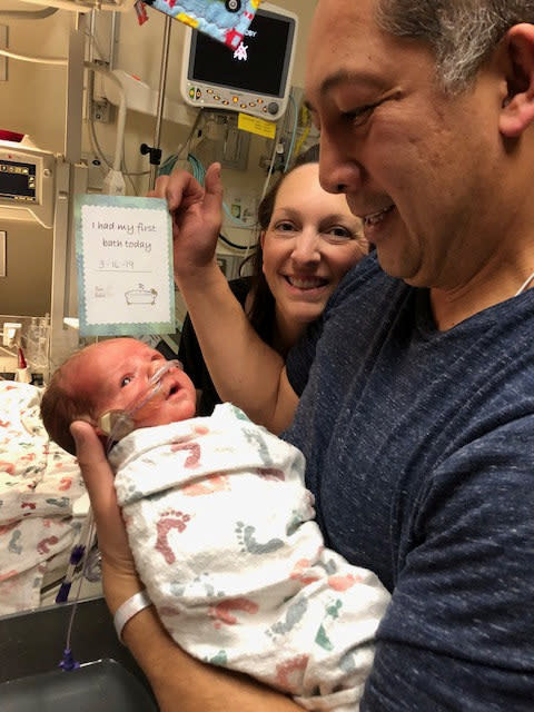 The couple welcomed baby Alex via embryo adoption [Photo: SWNS]