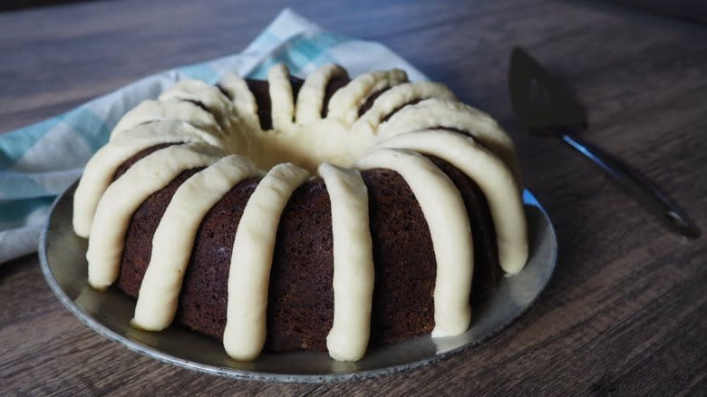 Chocolate Bundt cake with frosting