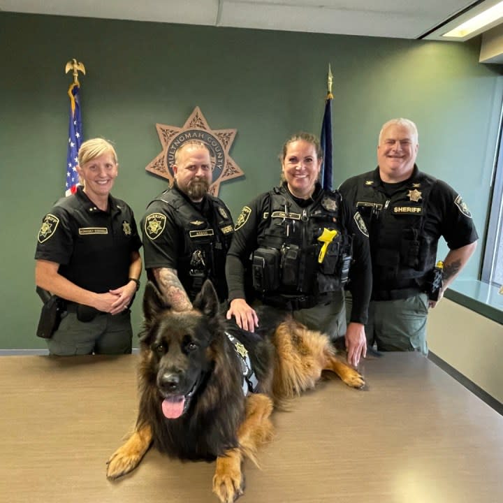 Burton poses with his new coworkers. (Photos courtesy of the MCSO)