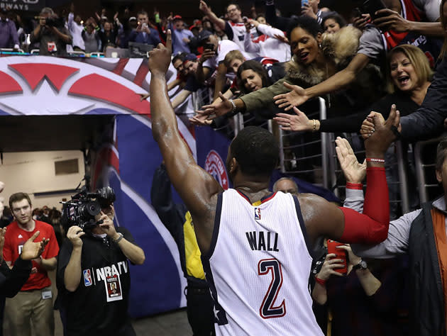 John Wall leaves the court after Game 6. (Getty Images)