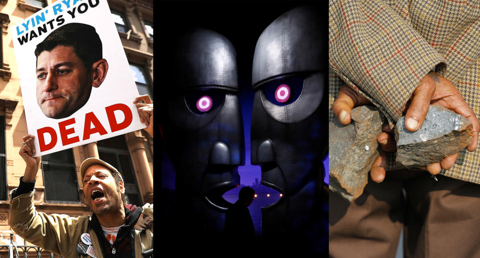 Activists against Ryan, Pink Floyd, protests & more: May 9 in pictures