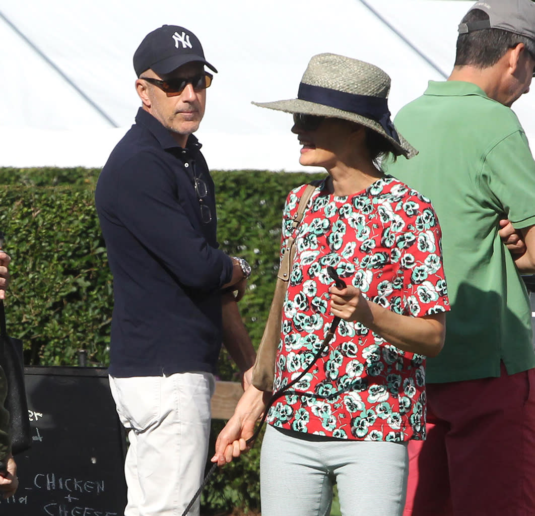 Matt Lauer and Annette Roque were spotted together at the Hampton Classic on Aug. 26, 2018, in Bridgehampton, N.Y. (Photo: Matt Agudo/InstarImages.com)