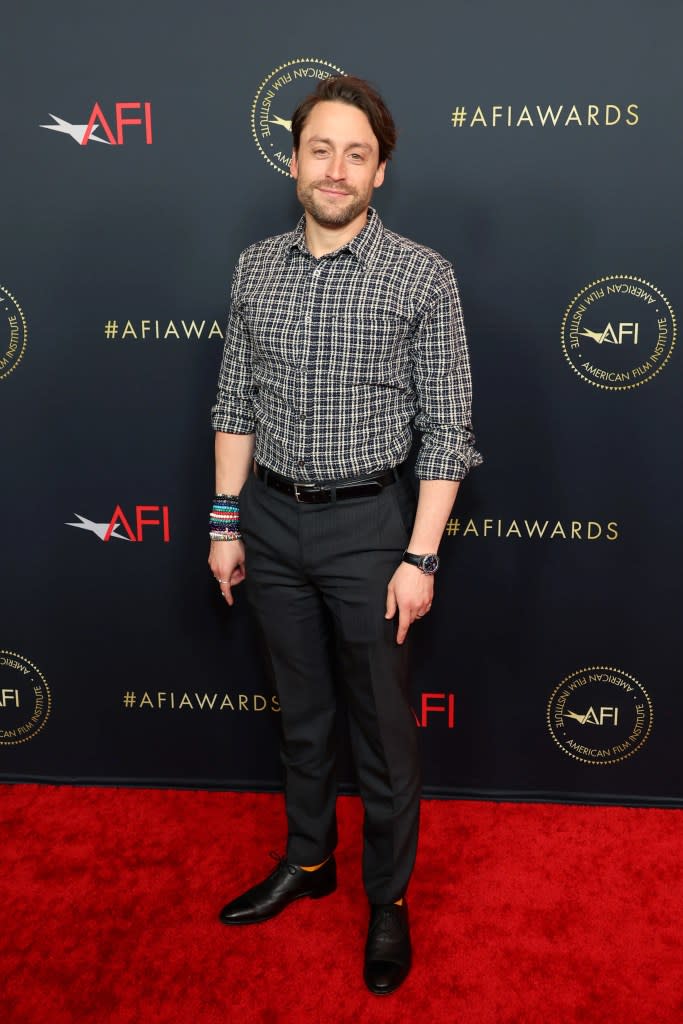 Kieran Culkin attends the AFI Awards Luncheon at Four Seasons Hotel Los Angeles at Beverly Hills on January 12, 2024 in Los Angeles, California.