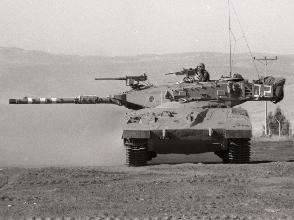 Israeli Merkava tank in the Golan Heights