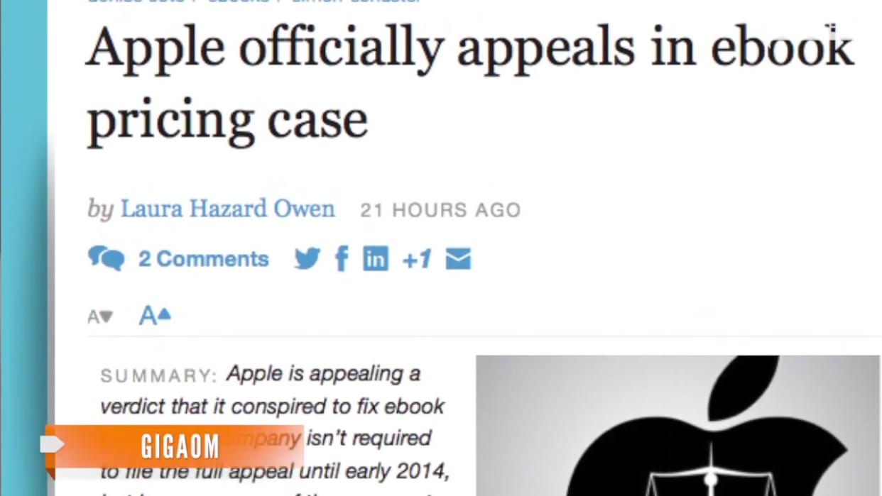 Apple to Appeal E-Book Price Fixing Ruling