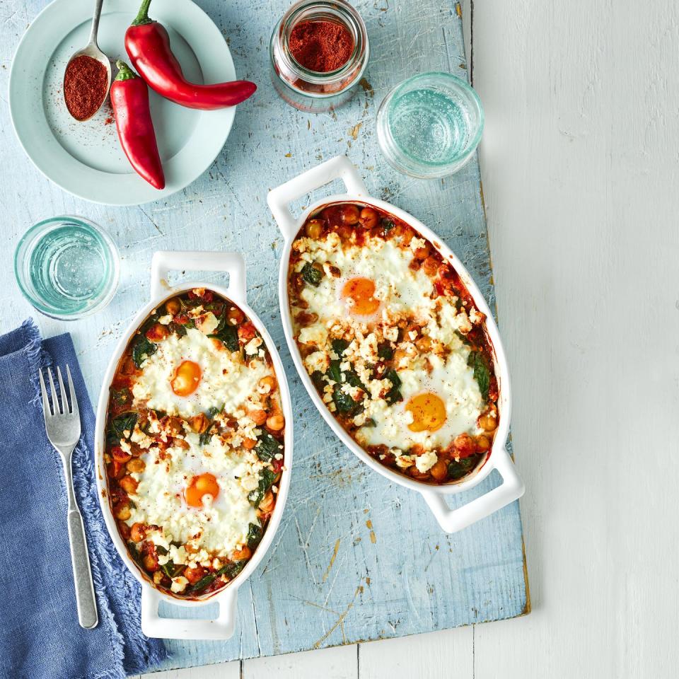 Spicy Tomato and Feta Baked Eggs - best feta recipes 2021