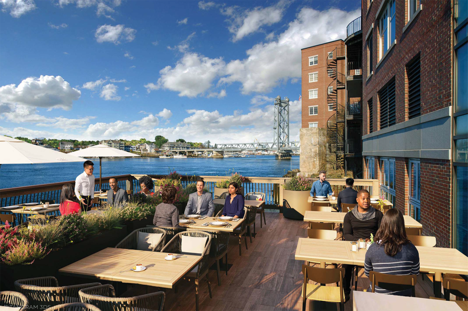 Martingale Wharf restaurant of Portsmouth is proposing an expansion of its outdoor deck at 99 Bow St.