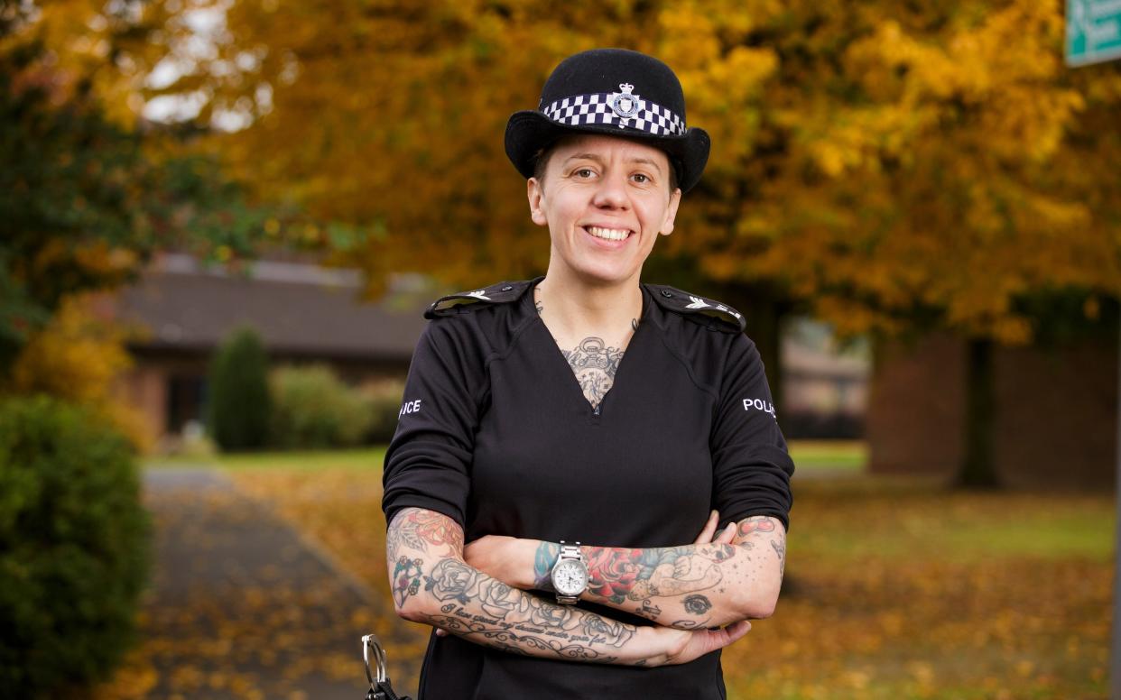 Laura Millward of Leicestershire Police has visible tattoos - Andrew Fox