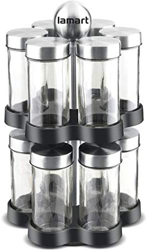 12-Piece Spice Jar Set With A Rotating Stand