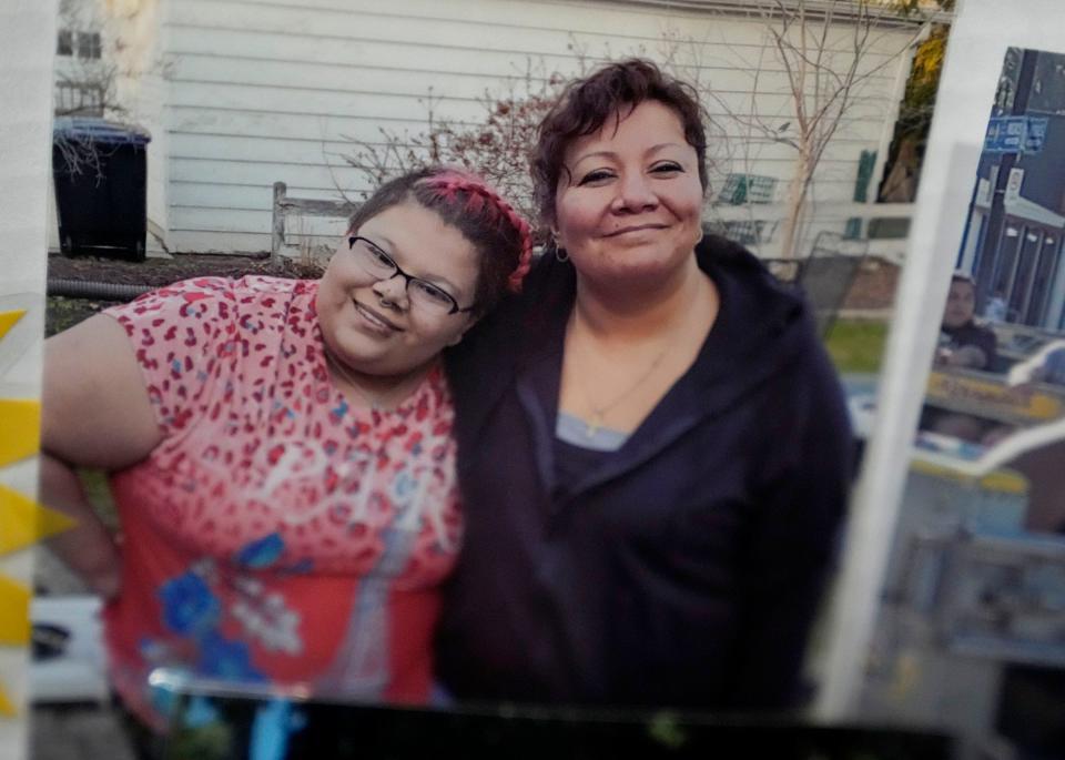 A photo of Cilivea Thyrion, in 2021, with her mother, Kerrie Hirte, was part of a memorial display for her funeral service. Thyrion died by apparent suicide at the Milwaukee County Jail Dec. 16, 2022. Thyrion’s, mother, Kerrie Hirte, has questions about the circumstances surrounding her death and how, with a history of mental health, the jail failed to protect her and prevent her death despite rigorous protocols and policies laid out by the jail and the Milwaukee County Sheriff's Office.