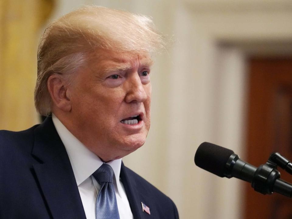 Donald Trump addresses an event for the Young Black Leadership Summit in the East Room of the White House: Getty Images