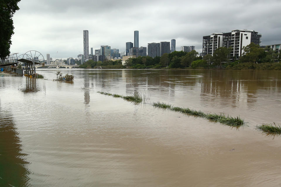 The Brisbane River level pictured on Friday, March 4, 2022. 