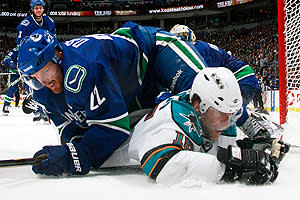 Dany Heatley's Sharks are down and out of Cup contention thanks to big plays from Canucks such as Daniel Sedin