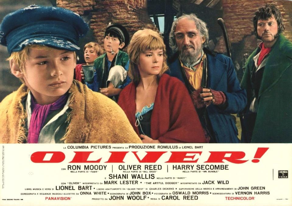 Mark Lester (far left) on the poster for the 1968 <i>Oliver</i>.