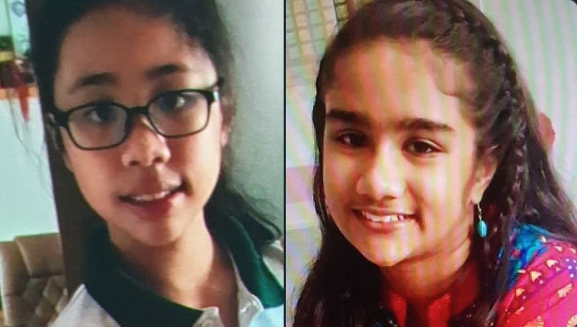 The two schoolgirls who are missing since 30 September. (PHOTO: Singapore Police Force)