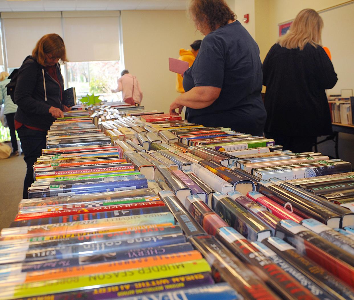 A large collection of books was for sale at the Rodman Public Library on Friday, April 22, 2022, as part of a combined book auction that will continue on Saturday, April 23, 2022.