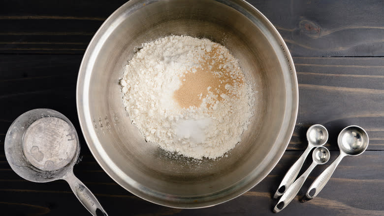 Scoop of flour in bowl